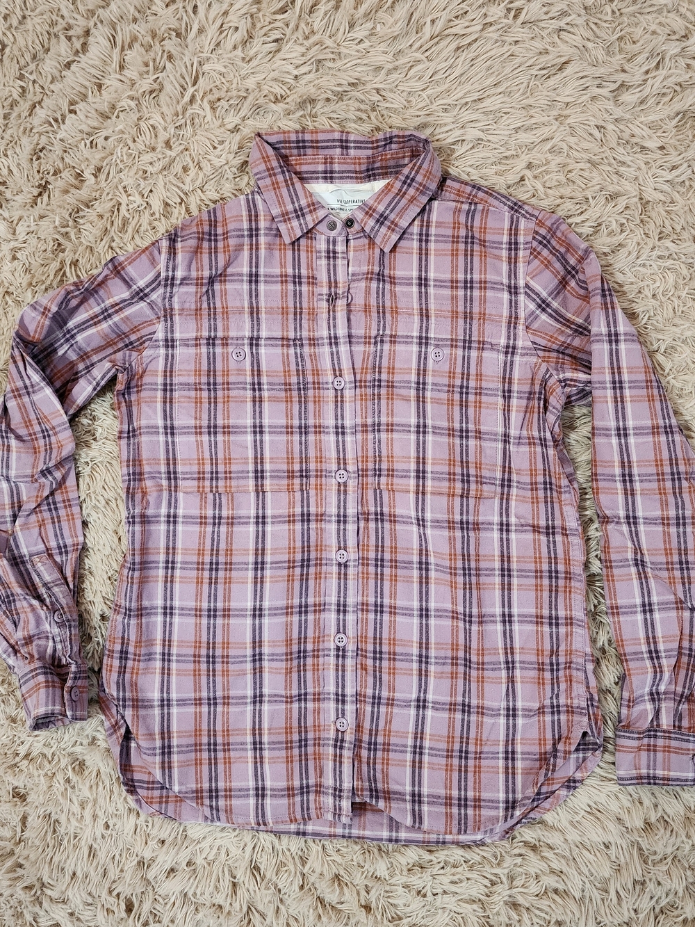 REI Cooperative Lavender Plaid Button-Down Shirt  Women's